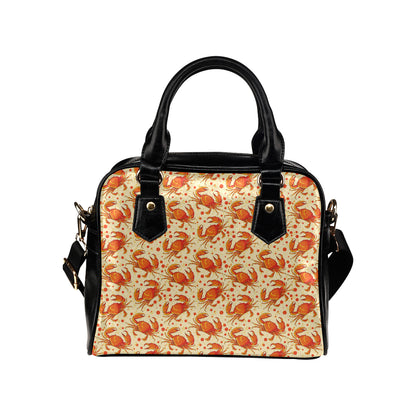 Crab Pattern Print Design 01 Shoulder Handbag