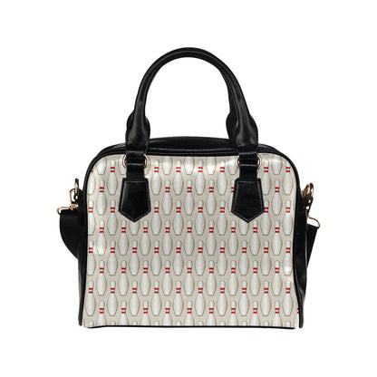 Bowling Pin Pattern Print Design 01 Shoulder Handbag