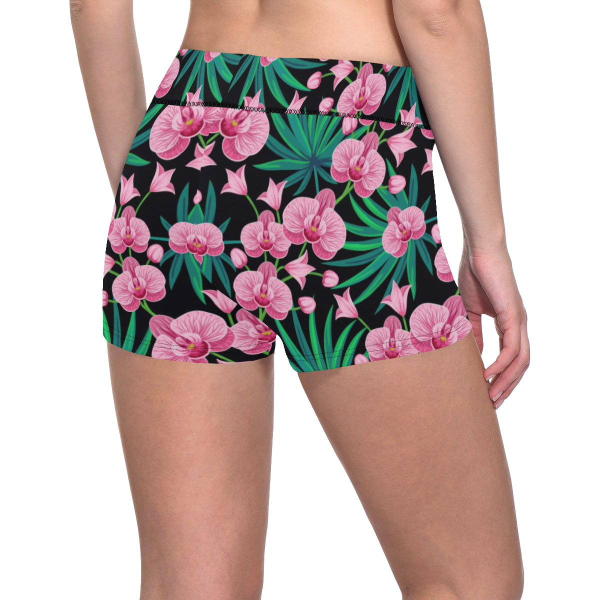 Orchid Pink Pattern Print Design OR06 Yoga Shorts