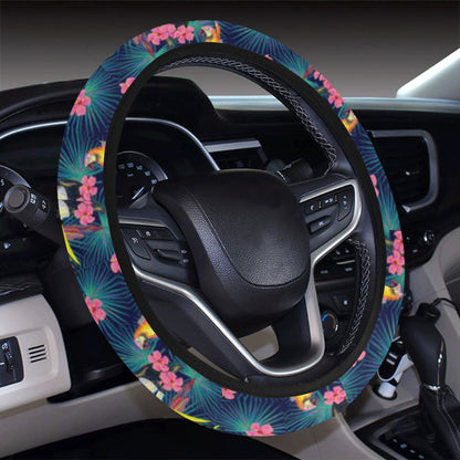 Toucan Parrot Design Steering Wheel Cover with Elastic Edge