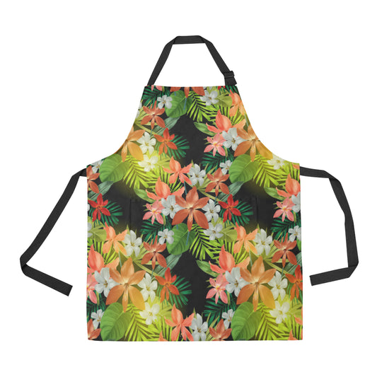 Amaryllis Pattern Print Design AL07 Apron with Pocket