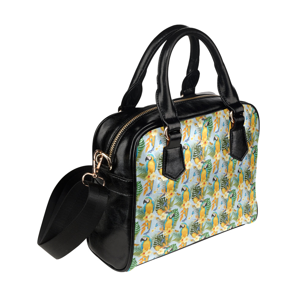Parrot Pattern Print Design A04 Shoulder Handbag