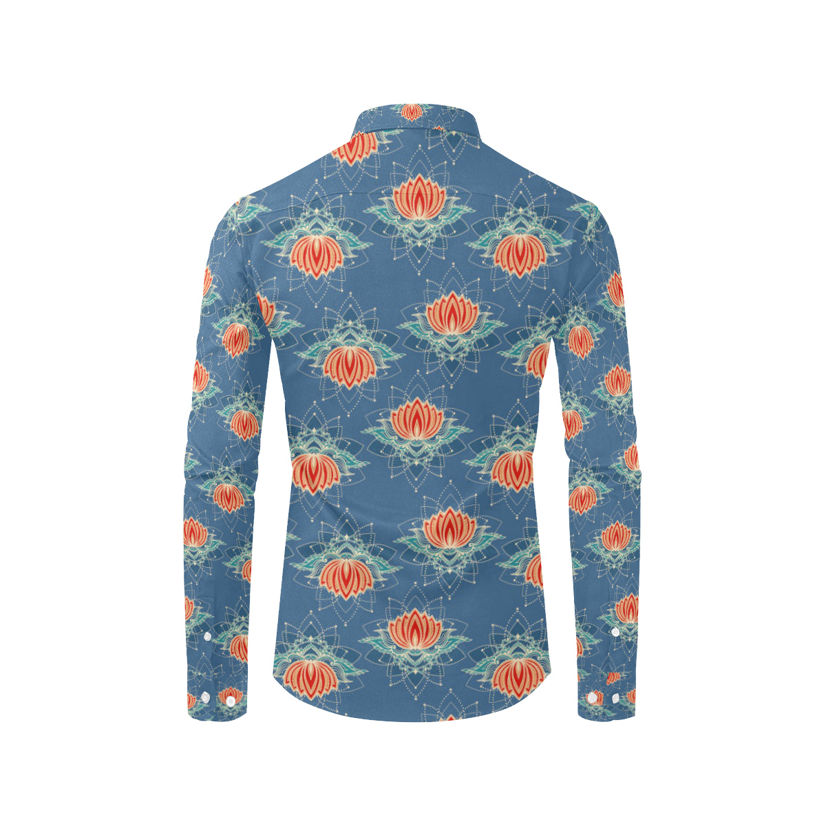 lotus Boho Pattern Print Design LO07 Men's Long Sleeve Shirt