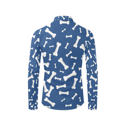 Dog Bone Pattern Print Design 03 Men's Long Sleeve Shirt