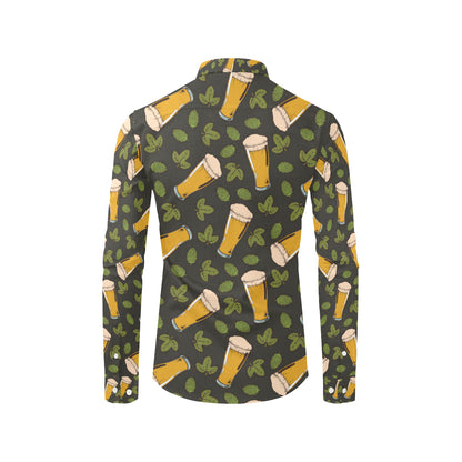 Beer Iris Pattern Print Design 02 Men's Long Sleeve Shirt