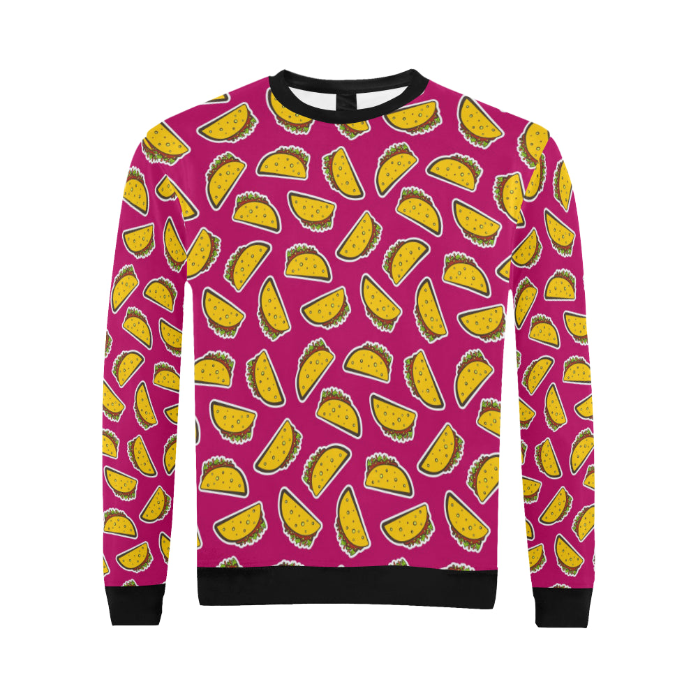 Taco Pattern Print Design TC01 Men Long Sleeve Sweatshirt