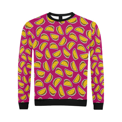 Taco Pattern Print Design TC01 Men Long Sleeve Sweatshirt