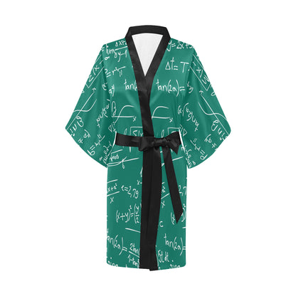 Math Pattern Print Design 01 Women's Short Kimono