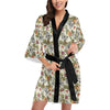 Butterfly Flower Pattern Print Design 06 Women's Short Kimono