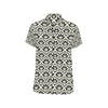 Lotus Pattern Print Men's Short Sleeve Button Up Shirt