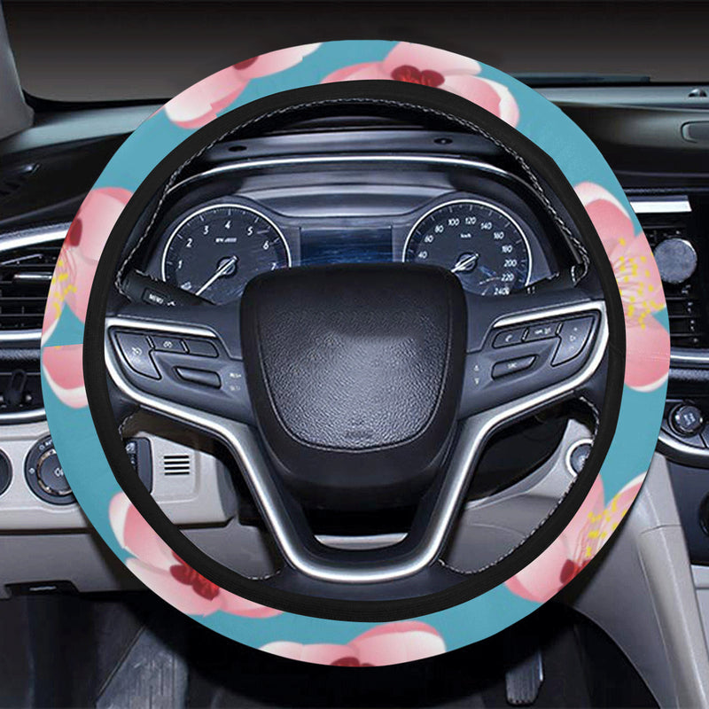 Cherry Blossom Pattern Print Design CB09 Steering Wheel Cover with Elastic Edge