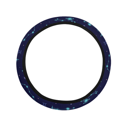 Constellation Pattern Print Design 01 Steering Wheel Cover with Elastic Edge
