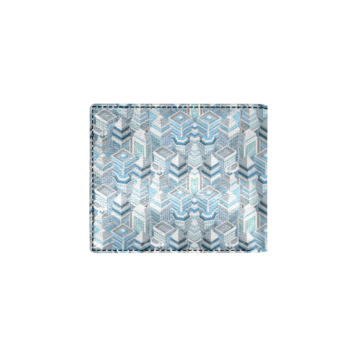 City  Pattern Print Design 03 Men's ID Card Wallet