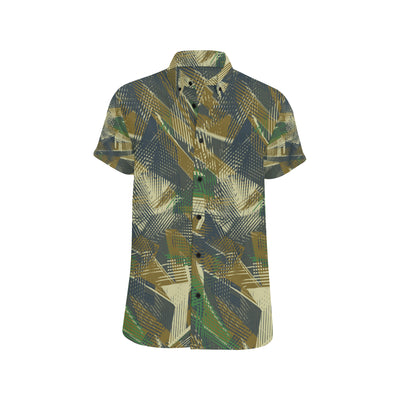 Military Camouflage Pattern Print Design 01 Men's Short Sleeve Button Up Shirt