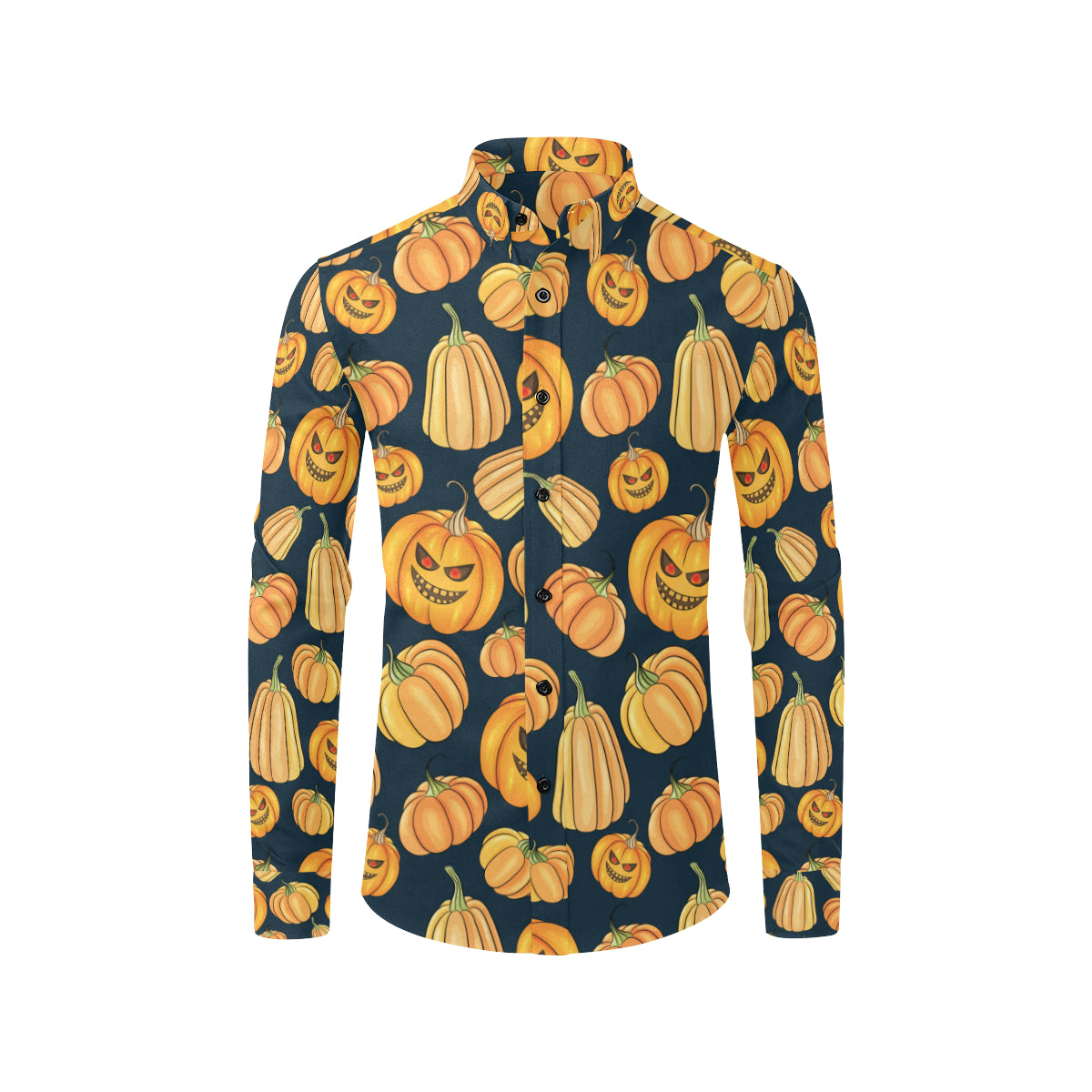 Pumpkin Halloween Pattern Print Design A04 Men's Long Sleeve Shirt
