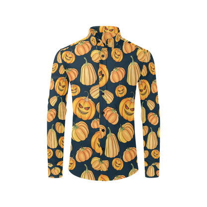 Pumpkin Halloween Pattern Print Design A04 Men's Long Sleeve Shirt