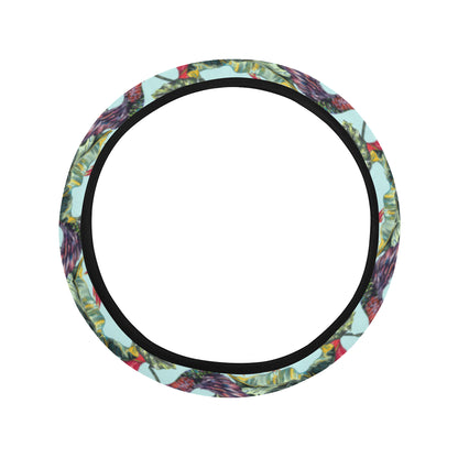 Hummingbird Cute Themed Print Steering Wheel Cover with Elastic Edge