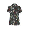 Christmas Tree Deer Style Pattern Print Design 03 Men's Short Sleeve Button Up Shirt