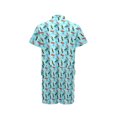 Surfboard Themed Pattern Men's Romper