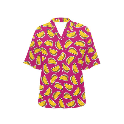 Taco Pattern Print Design TC01 Women's Hawaiian Shirt