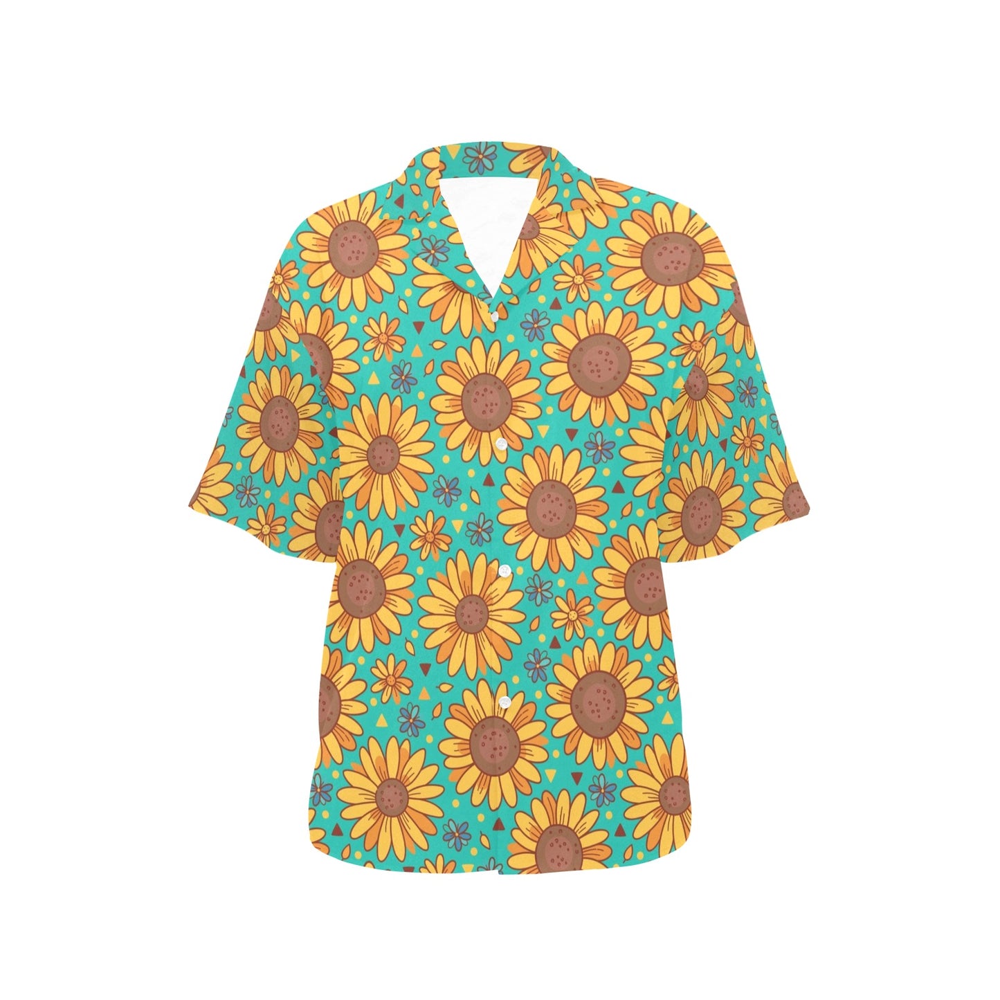 Sunflower Pattern Print Design SF013 Women's Hawaiian Shirt