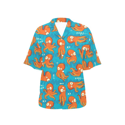 Octopus Pattern Print Design A02 Women's Hawaiian Shirt