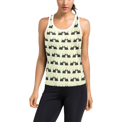 Scottish Terriers Print Design LKS304 Women's Racerback Tank Top