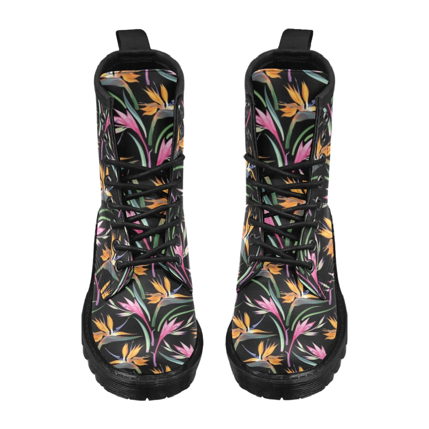 Tropical Flower Pattern Print Design TF017 Women's Boots