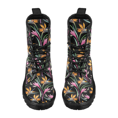 Tropical Flower Pattern Print Design TF017 Women's Boots