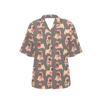 Pug Pattern Print Design A05 Women's Hawaiian Shirt