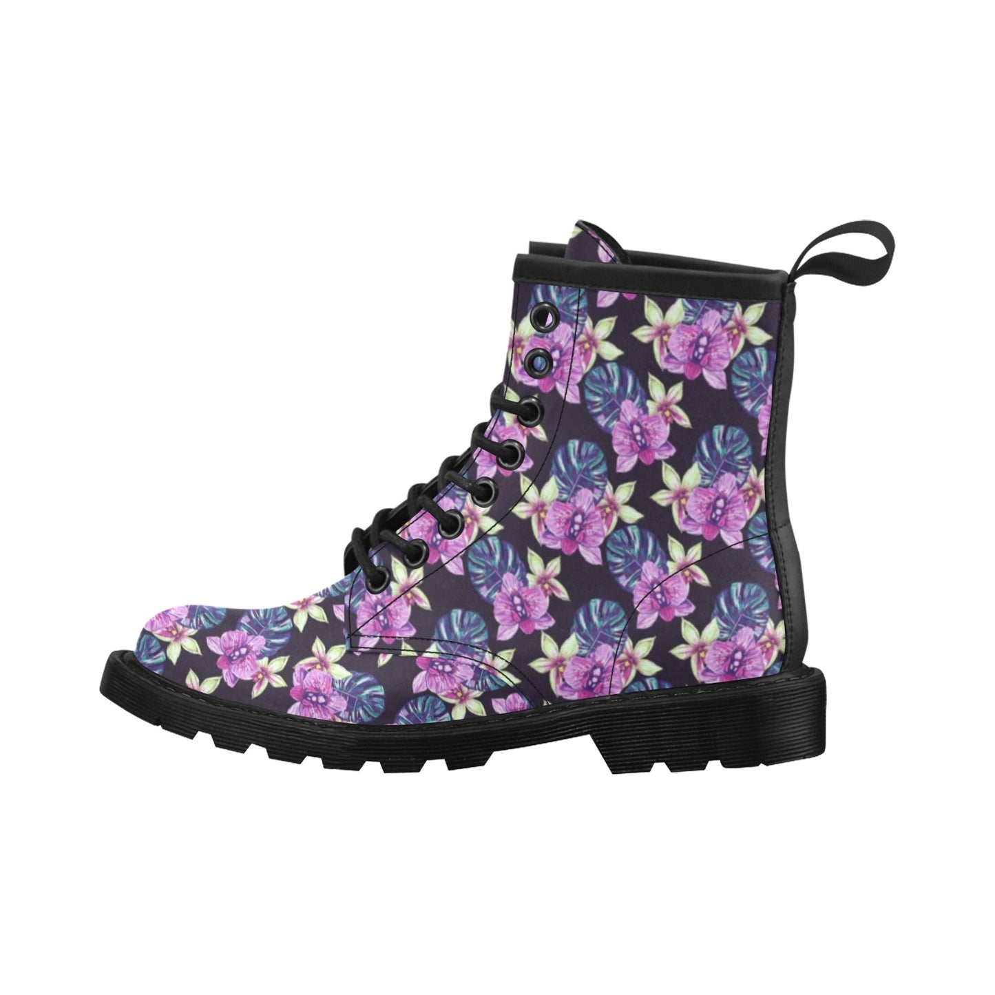 Orchid Pattern Print Design OR010 Women's Boots