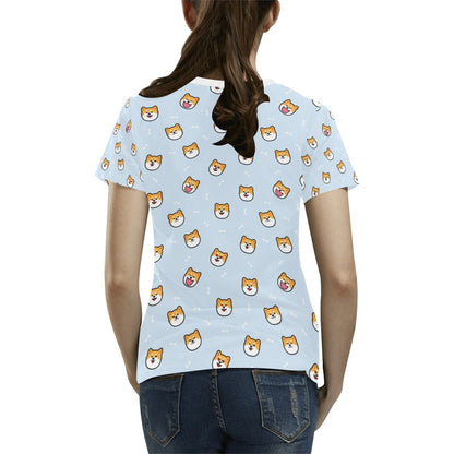 Shiba Inu Print Design LKS3012 Women's  T-shirt