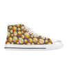 Smiley Face Emoji Print Design LKS303 High Top Women's White Shoes