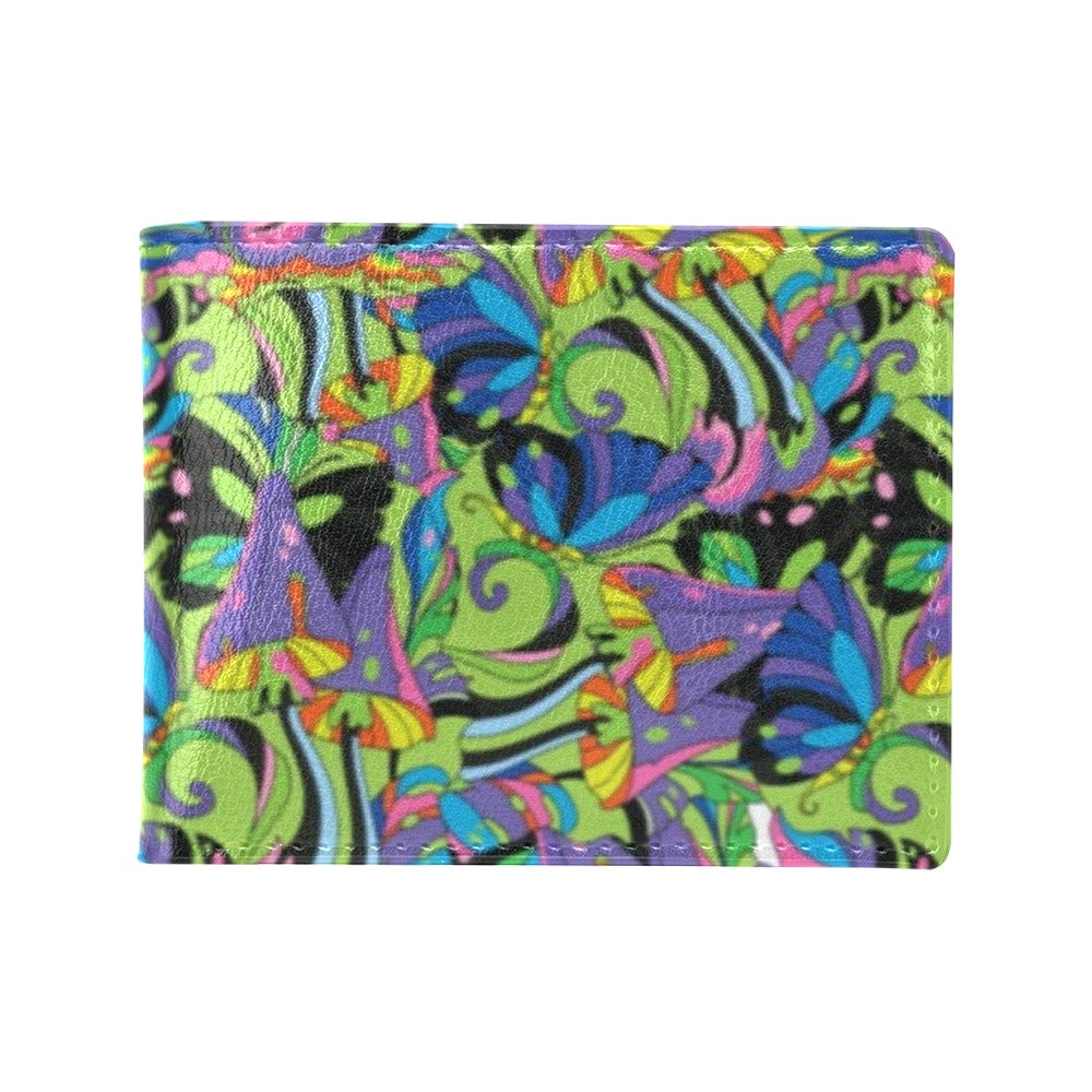 Psychedelic Trippy Mushroom Themed Men's ID Card Wallet