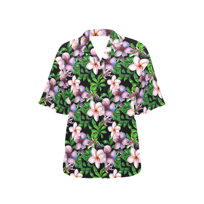 Plumeria Pattern Print Design PM01 Women's Hawaiian Shirt