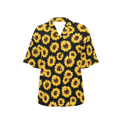Sunflower Pattern Print Design SF05 Women's Hawaiian Shirt