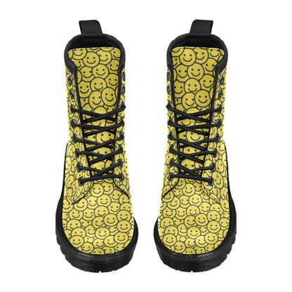 Smiley Face Emoji Print Design LKS302 Women's Boots