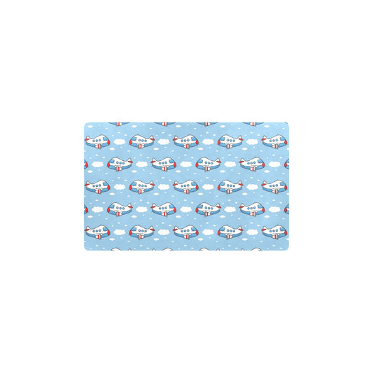 Airplane Cartoon Pattern Print Design 07 Kitchen Mat