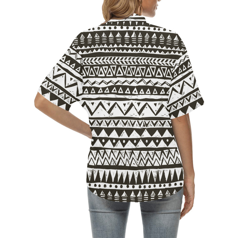 Hand draw Tribal Aztec Women's Hawaiian Shirt