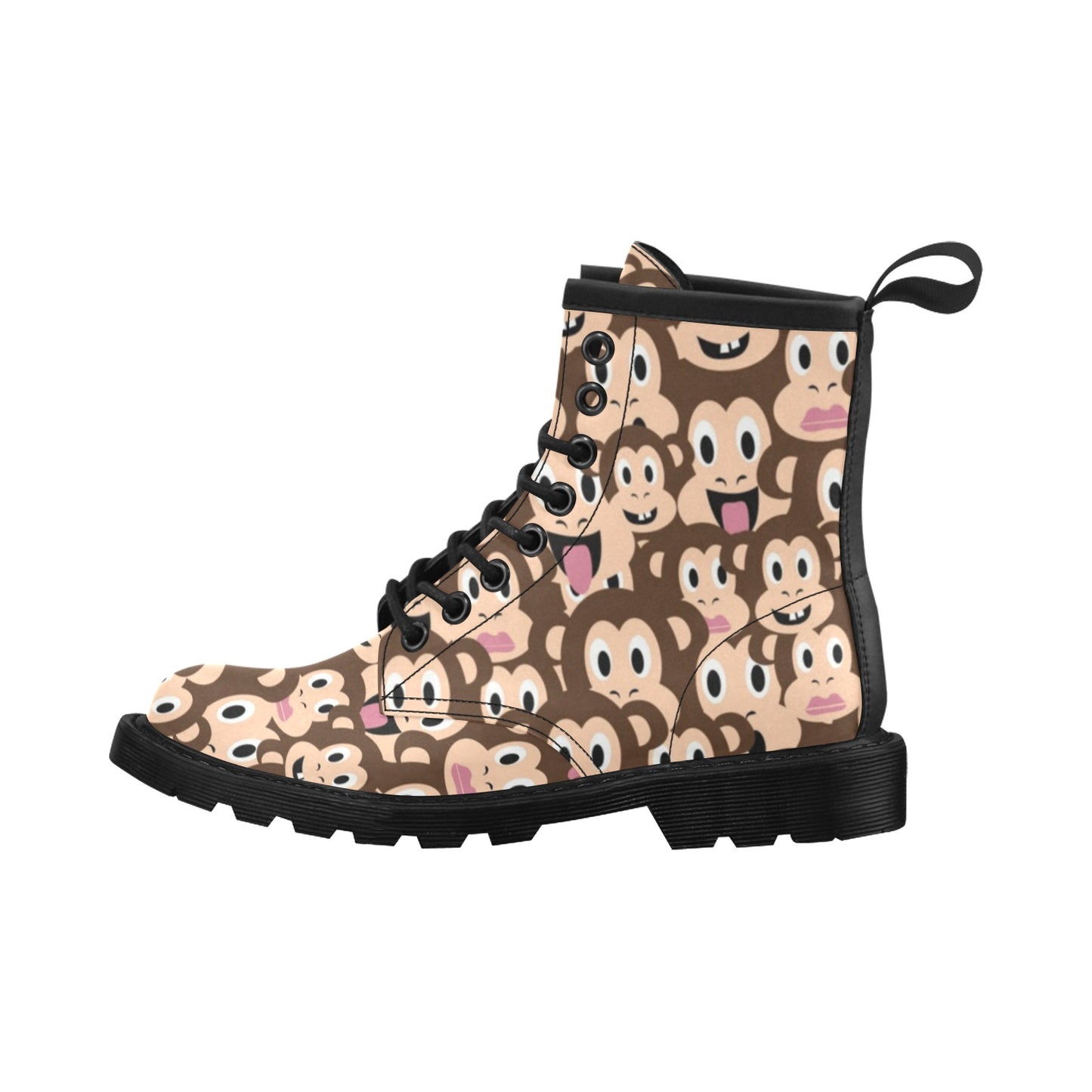 Emoji Monkey Print Pattern Women's Boots