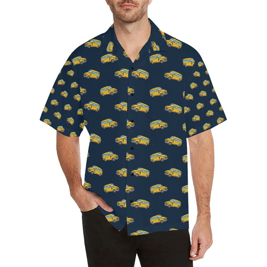 School Bus Print Design LKS304 Men's Hawaiian Shirt