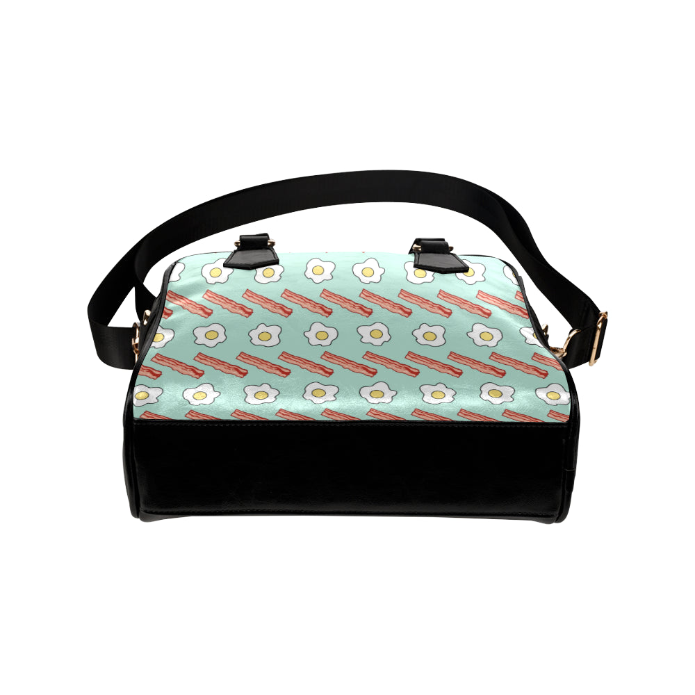Bacon Sausage Pattern Print Design 01 Shoulder Handbag