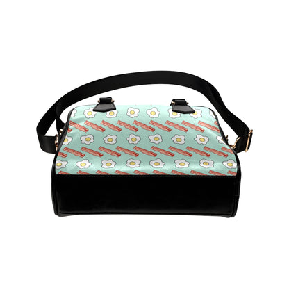 Bacon Sausage Pattern Print Design 01 Shoulder Handbag