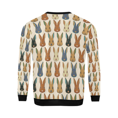 Rabbit Pattern Print Design RB04 Men Long Sleeve Sweatshirt