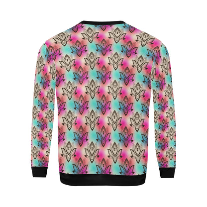lotus Boho Pattern Print Design LO02 Men Long Sleeve Sweatshirt