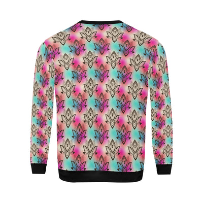 lotus Boho Pattern Print Design LO02 Men Long Sleeve Sweatshirt