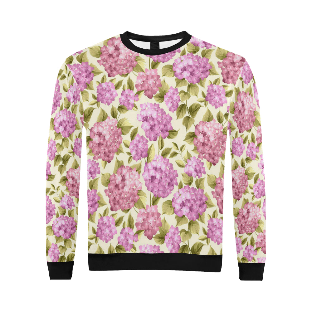 Hydrangea Pattern Print Design HD05 Men Long Sleeve Sweatshirt