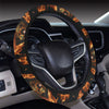 Eye of Horus in Flame Print Steering Wheel Cover with Elastic Edge