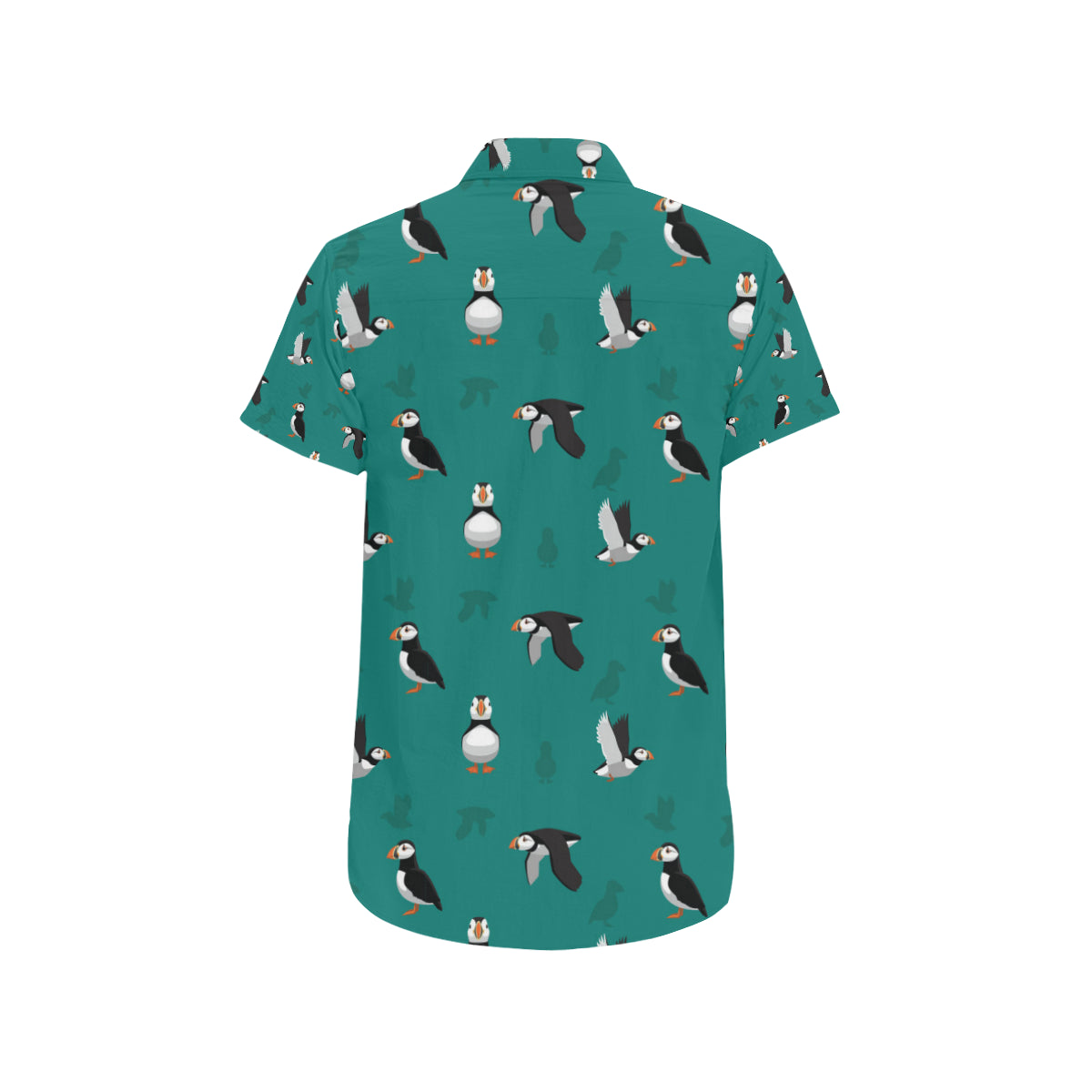Puffin Pattern Print Design A02 Men's Short Sleeve Button Up Shirt