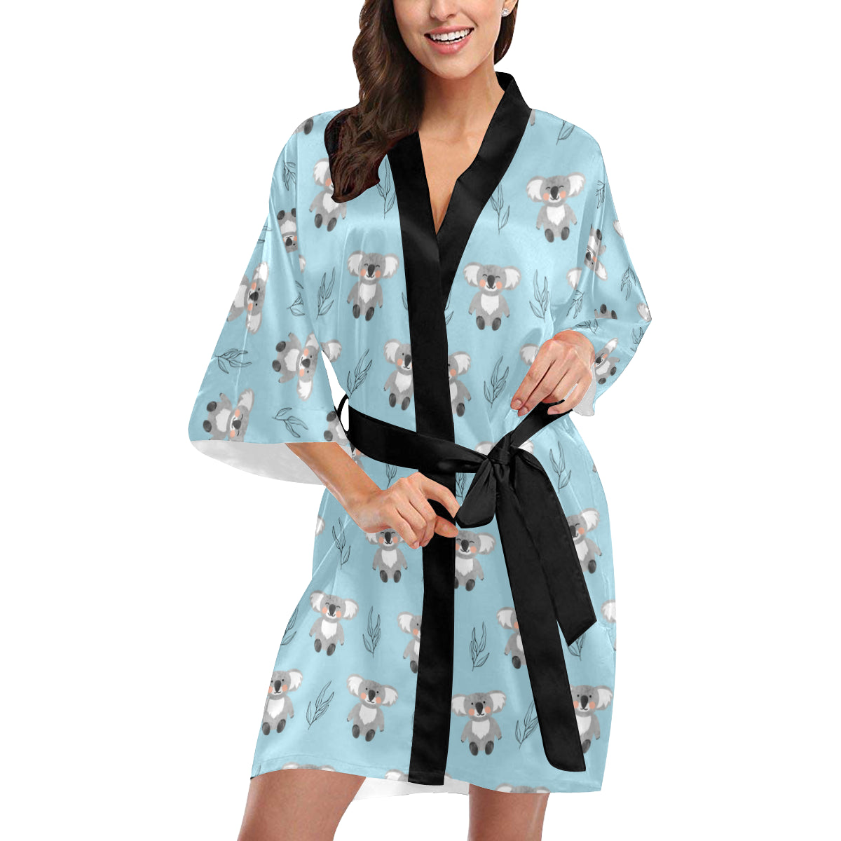 Koala Pattern Print Design 01 Women's Short Kimono